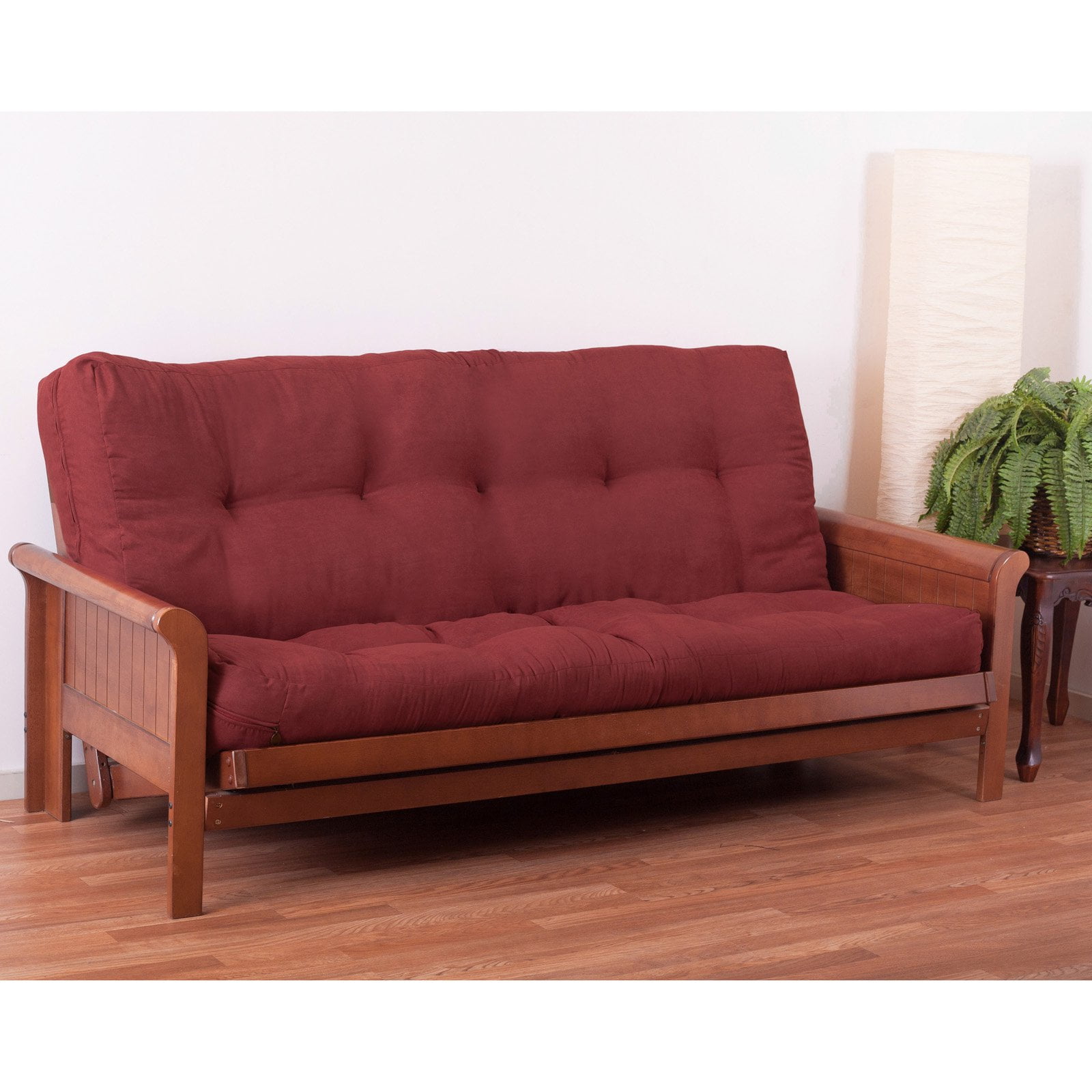 9605-MS-RW 5 in. Vitality Microsuede Full Size Futon Mattress, Red Wine