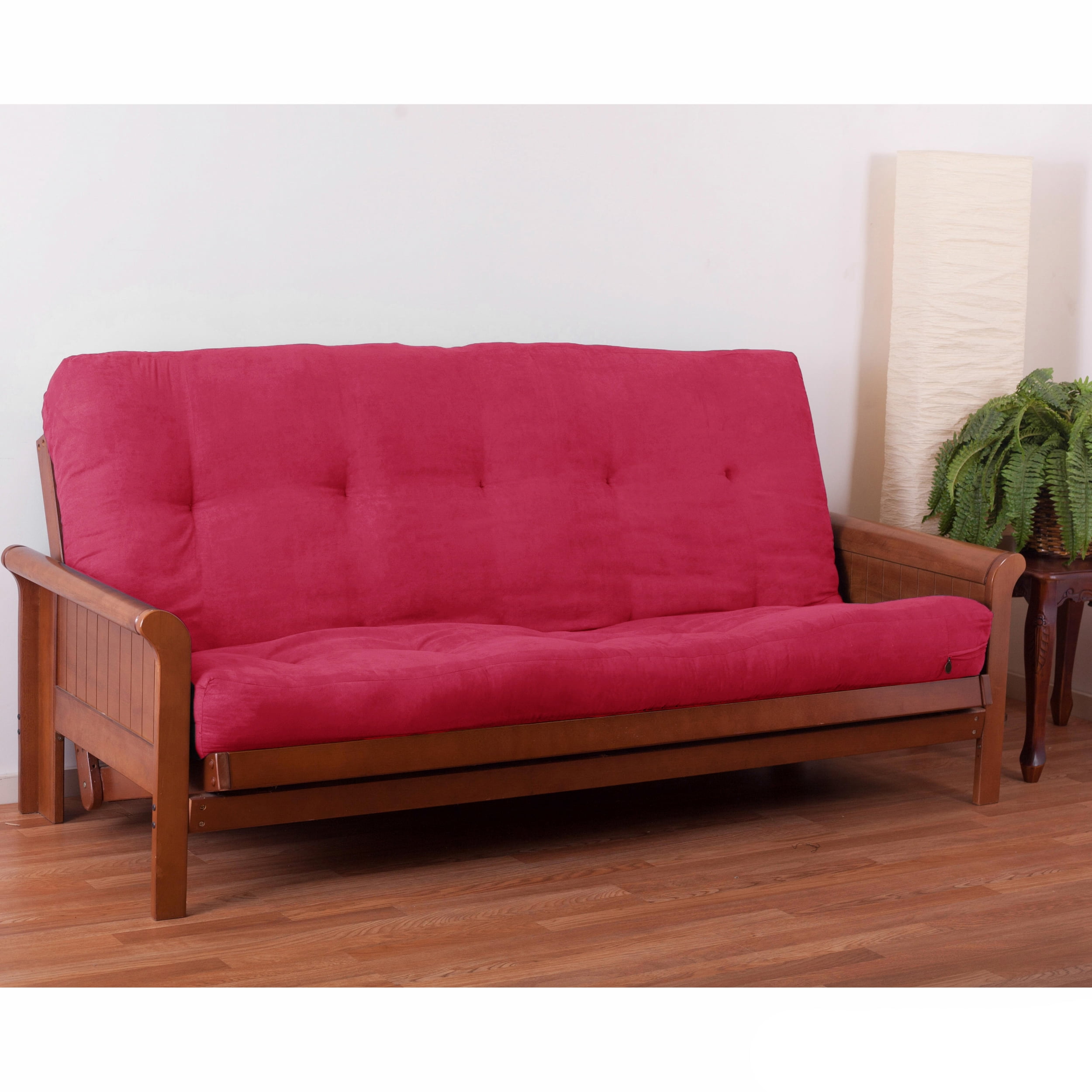 9606-B-MS-BB 7 in. Vitality Microsuede Full Size Futon Mattress, Bery Berry