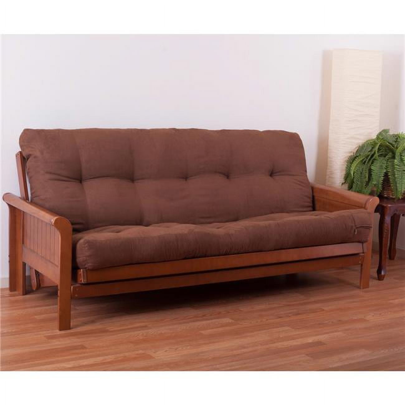7 in. Vitality Microsuede Full Size Futon Mattress, Chocolate