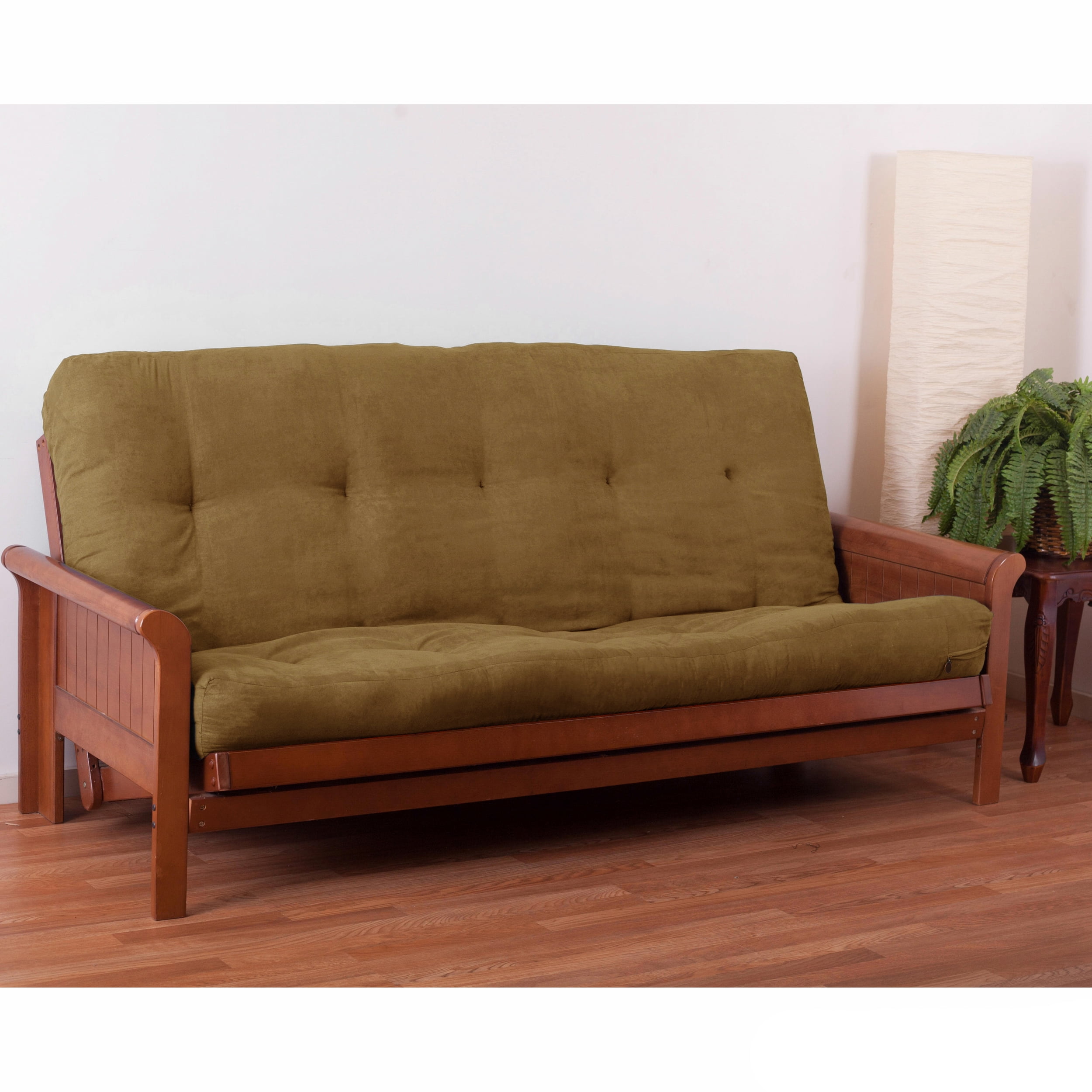 9606-B-MS-CM 7 in. Vitality Microsuede Full Size Futon Mattress, Camel