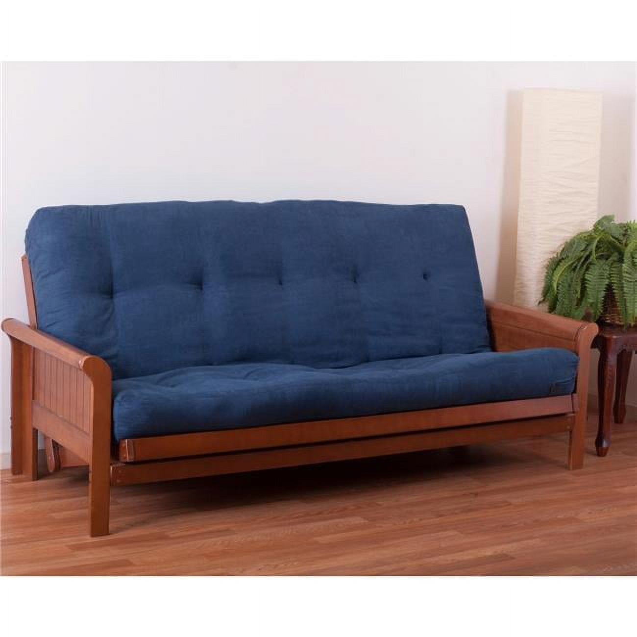9606-B-MS-IN 7 in. Vitality Microsuede Full Size Futon Mattress, Indigo