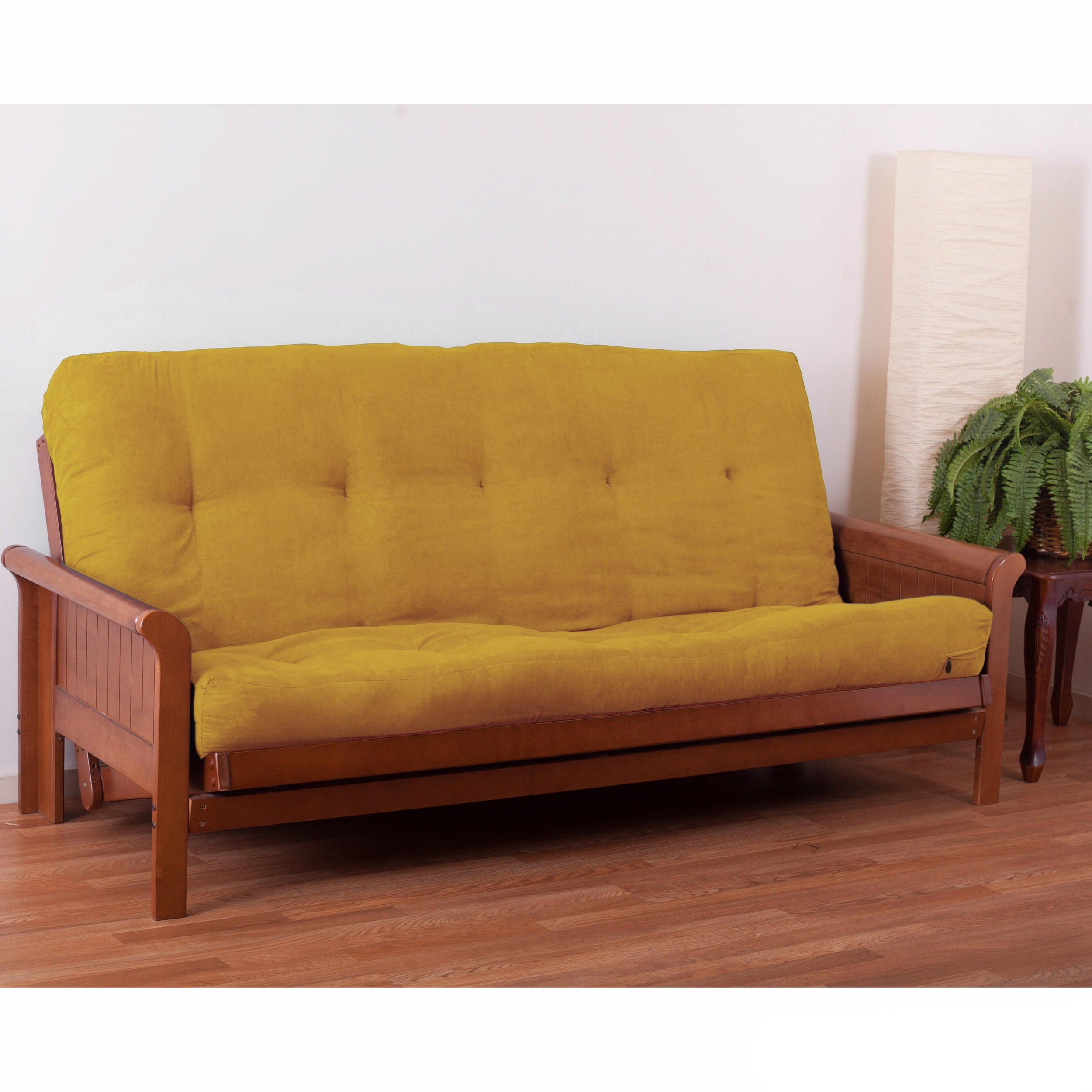9606-B-MS-LM 7 in. Vitality Microsuede Full Size Futon Mattress, Lemon