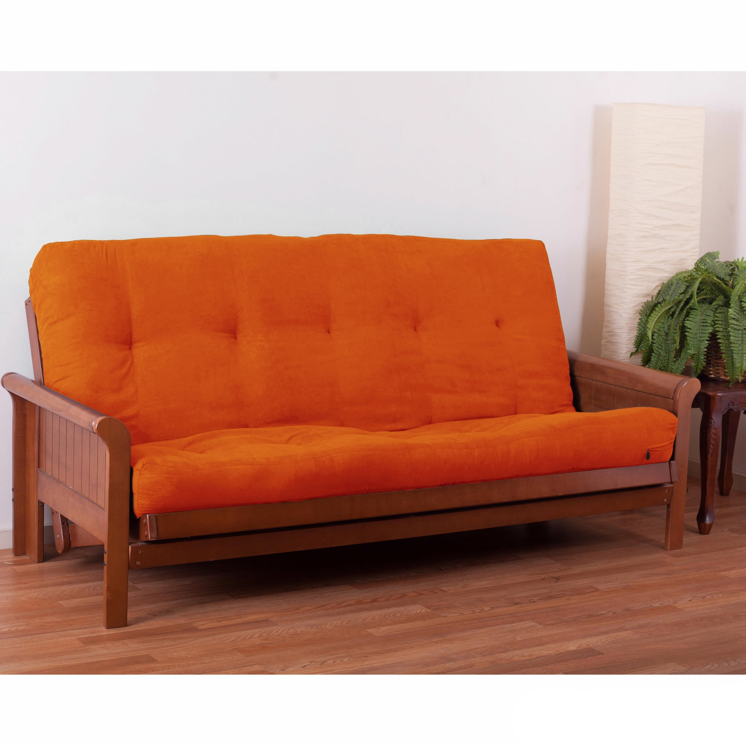 7 in. Vitality Microsuede Full Size Futon Mattress, Tangerine Dream