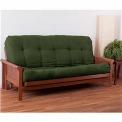 9607-B-MS-HG 9 in. Renewal Microsuede Full Size Futon Mattress, Hunter Green