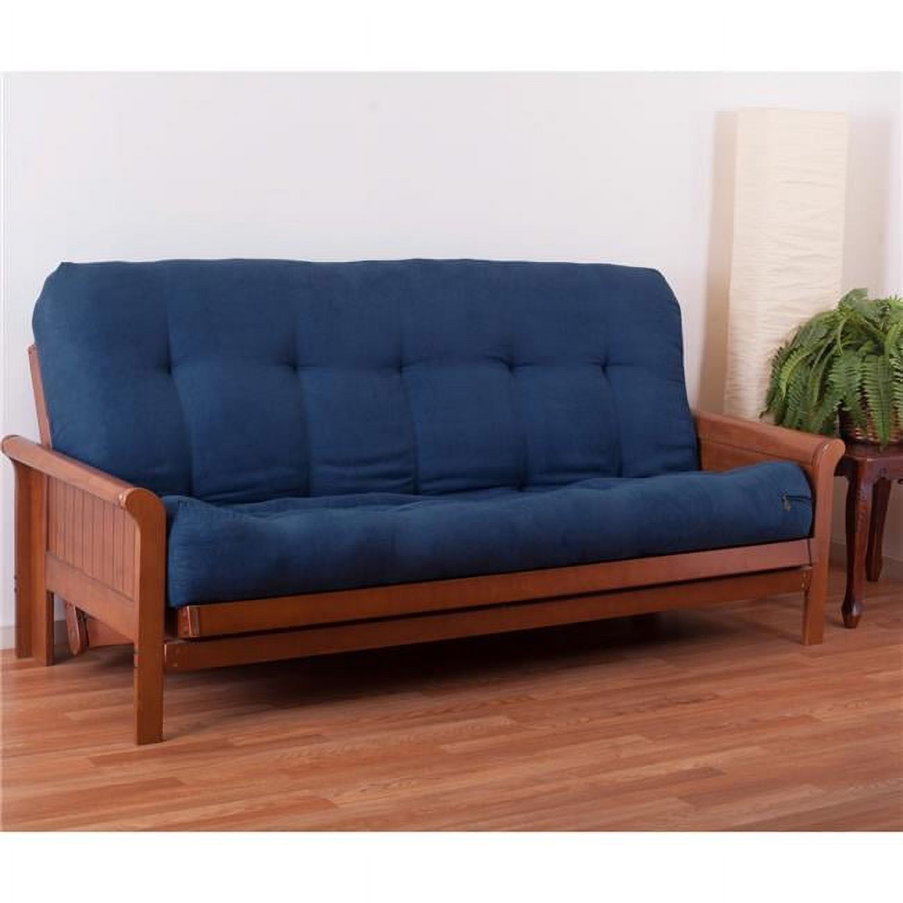9607-B-MS-IN 9 in. Renewal Microsuede Full Size Futon Mattress, Indigo
