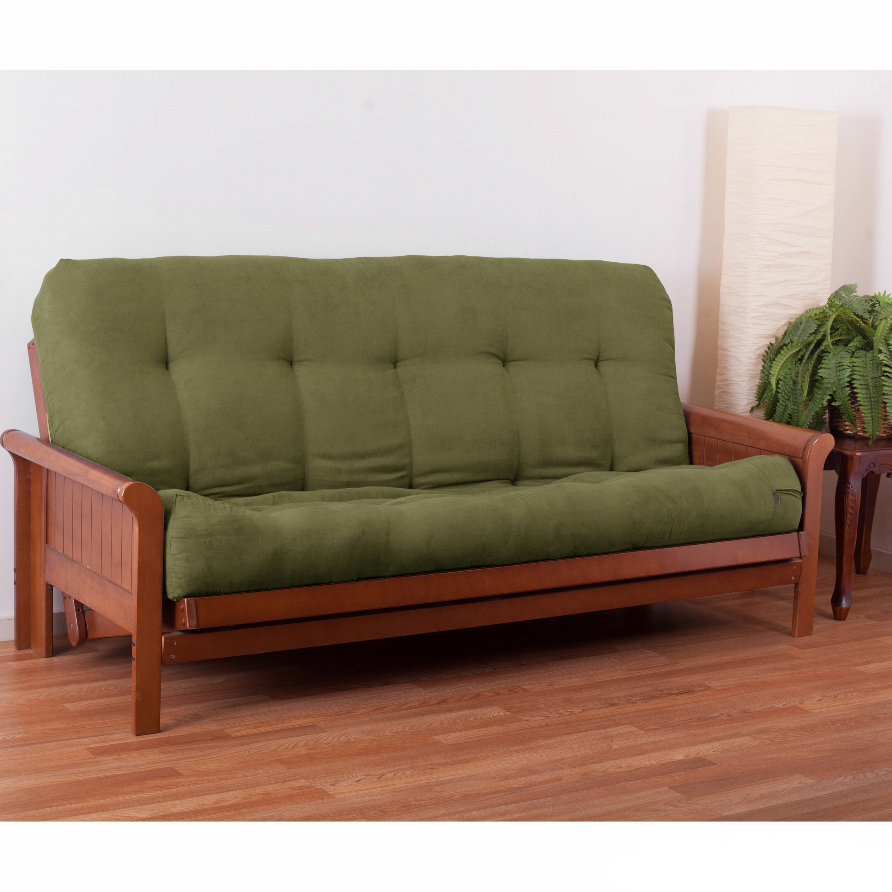 9607-B-MS-SG 9 in. Renewal Microsuede Full Size Futon Mattress, Sage Green