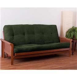 9611-B-MS-HG 7 in. Vitality Microsuede Queen Size Futon Mattress, Hunter Green