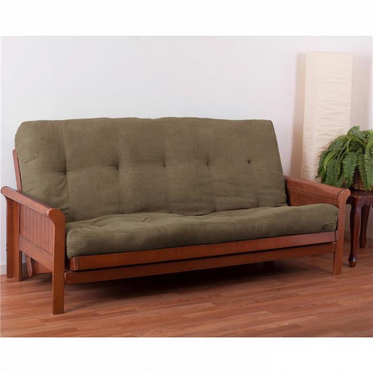 9611-B-MS-JV 7 in. Vitality Microsuede Queen Size Futon Mattress, Java