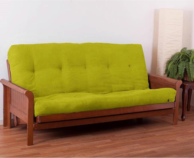 7 in. Vitality Microsuede Queen Size Futon Mattress, Mojito Lime
