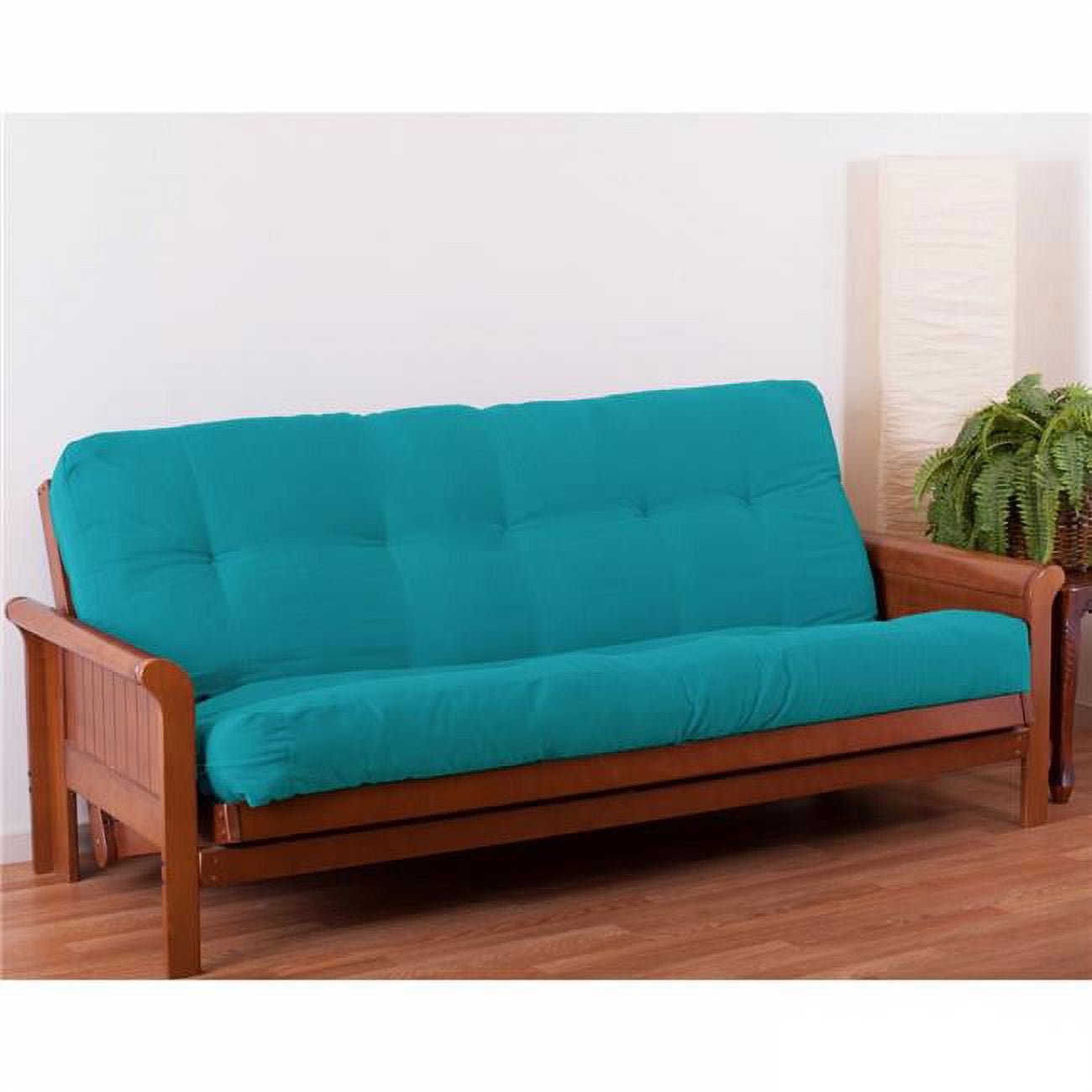 Picture of Blazing Needles 9611-B-TW-AB 7 in. Renewal Twill Queen Size Futon Mattress, Aqua Blue