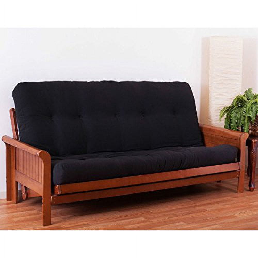 9611-B-TW-RR 7 in. Renewal Twill Queen Size Futon Mattress, Ruby Red