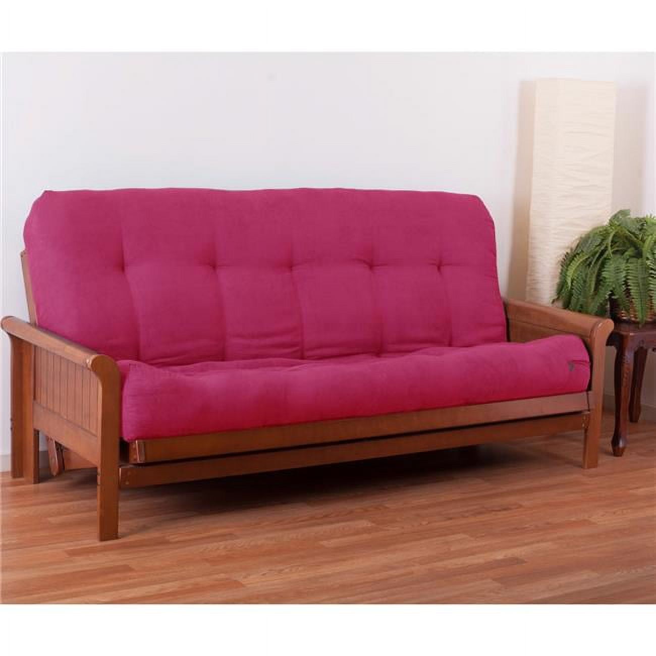 9612-B-MS-BB 9 in. Vitality Microsuede Queen Size Futon Mattress, Bery Berry