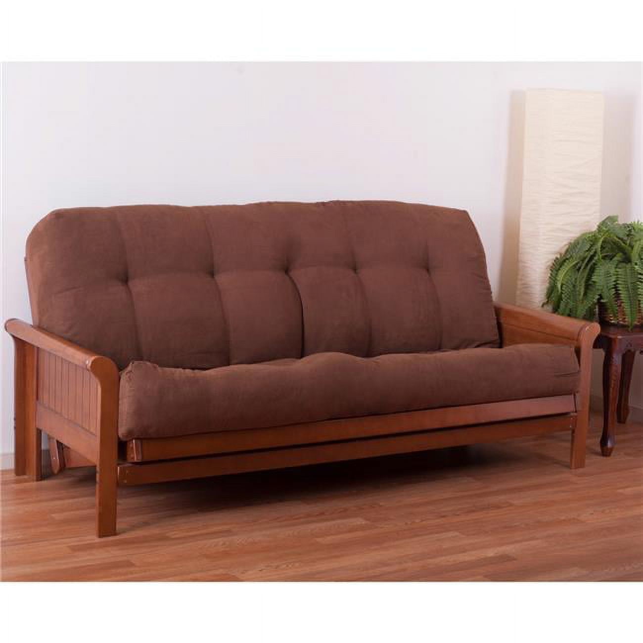9612-B-MS-CH 9 in. Vitality Microsuede Queen Size Futon Mattress, Chocolate