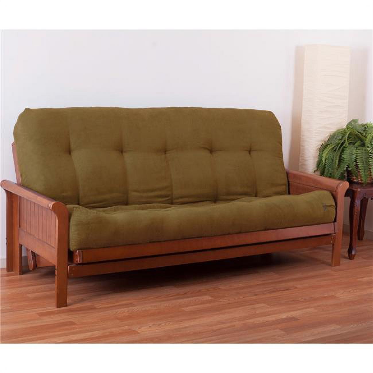 9612-B-MS-CM 9 in. Vitality Microsuede Queen Size Futon Mattress, Camel