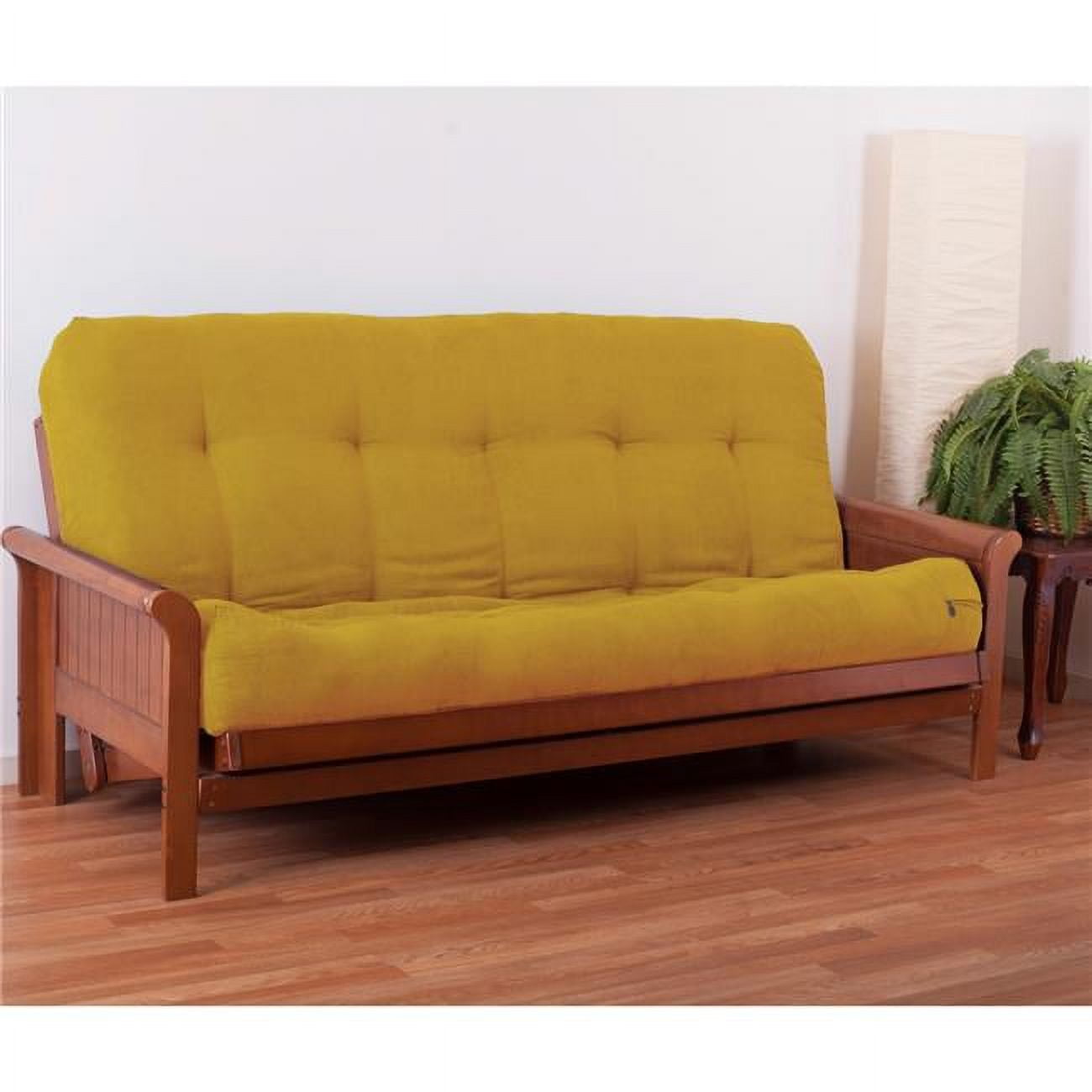 9612-B-MS-LM 9 in. Vitality Microsuede Queen Size Futon Mattress, Lemon