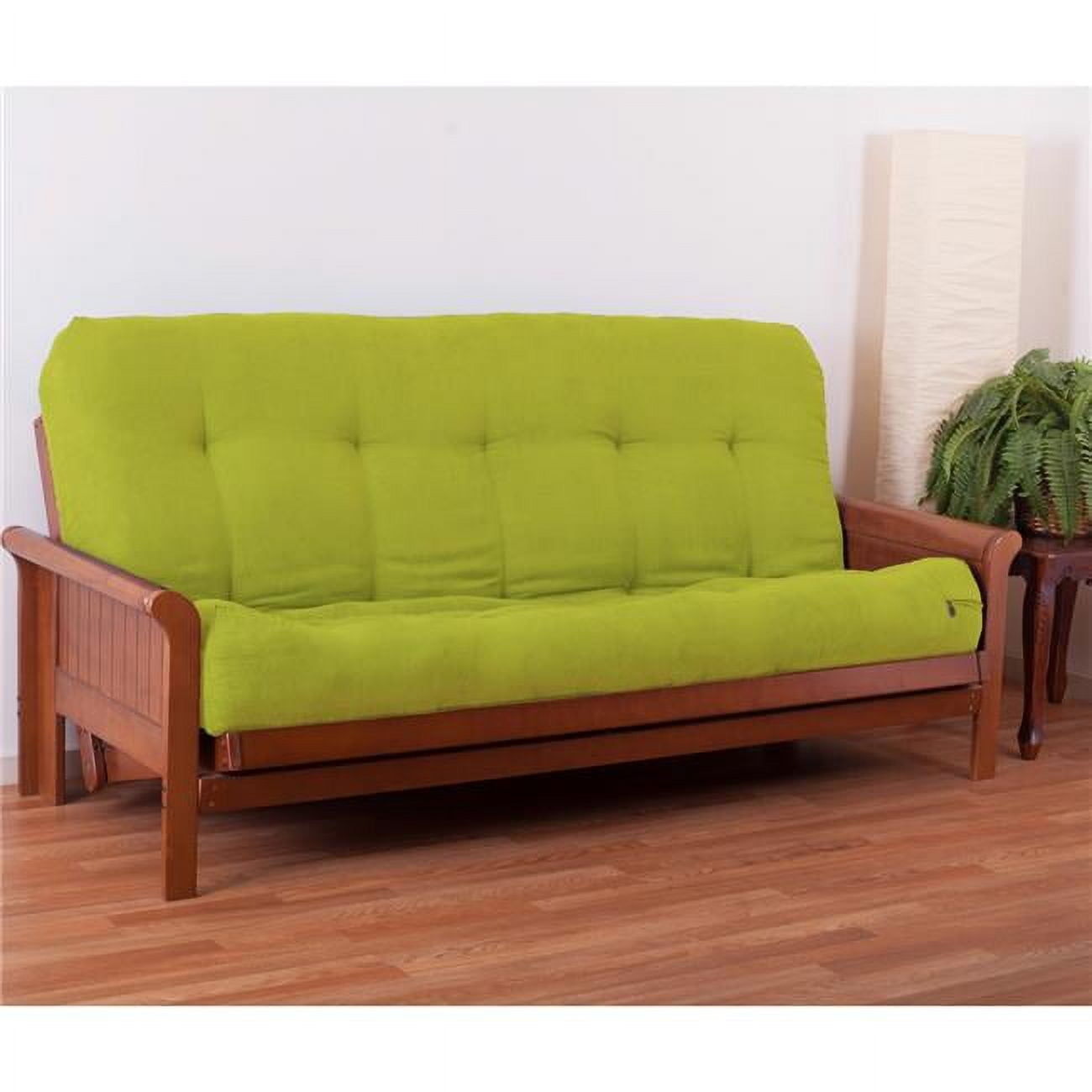 9612-B-MS-ML 9 in. Vitality Microsuede Queen Size Futon Mattress, Mojito Lime