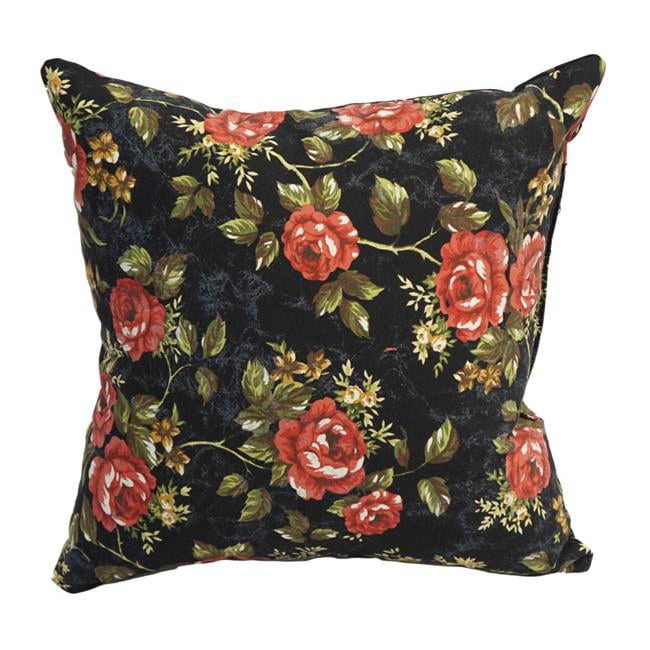 9910-S1-ID-006 17 in. Jacquard Throw Pillows with Inserts, Midnight Rose