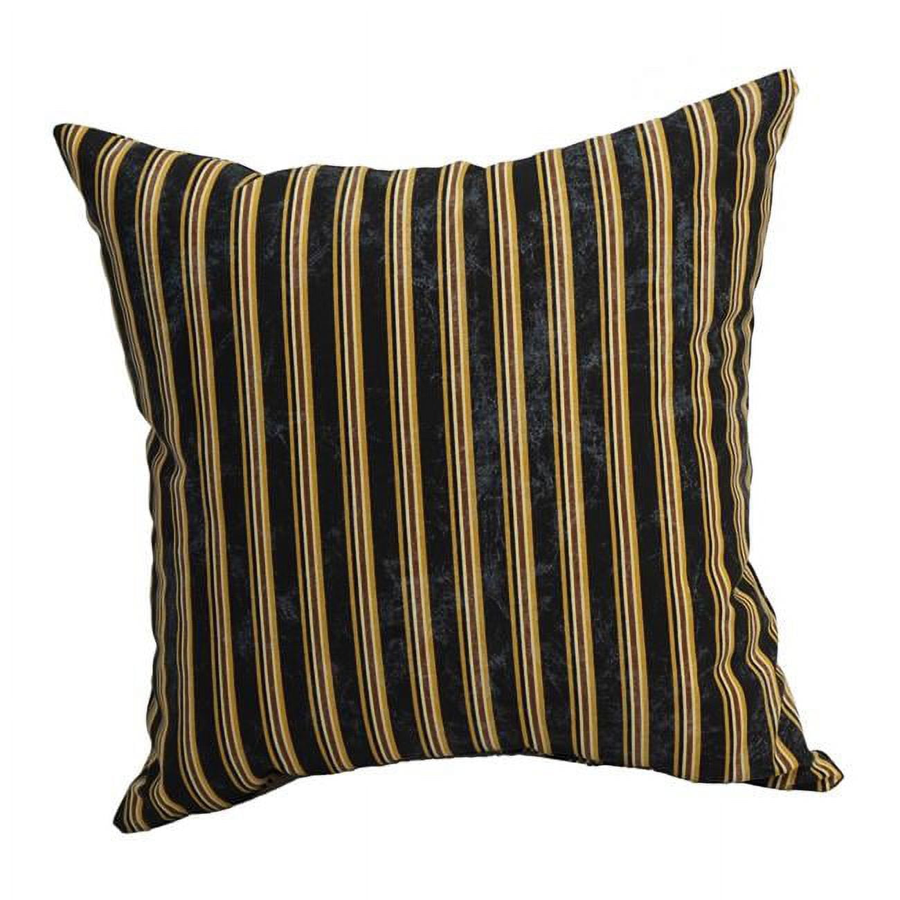 9910-S1-ID-018 17 in. Jacquard Throw Pillows with Inserts, Midnight Stripe