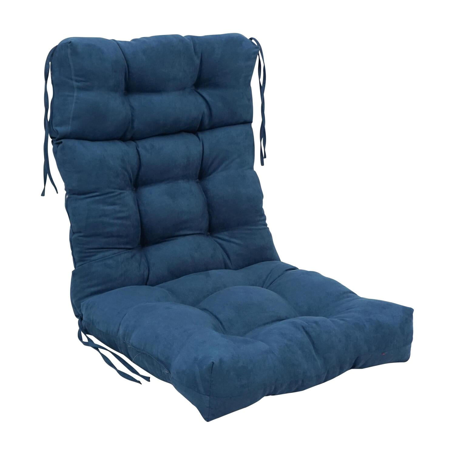 Picture of Blazing Needles 922X45BF-S1-MS-IN 22 x 45 in. Solid Microsuede Tufted Chair Cushion, Indigo