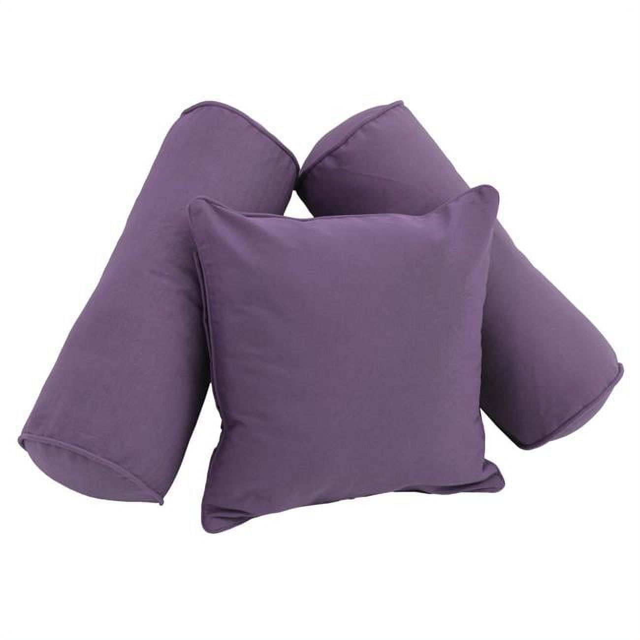 9816-CD-S3-TW-GP Double-Corded Solid Twill Throw Pillows with Inserts, Grape - Set of 3