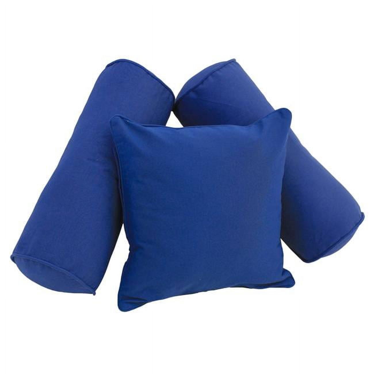 9816-CD-S3-TW-RB Double-Corded Solid Twill Throw Pillows with Inserts, Royal Blue - Set of 3