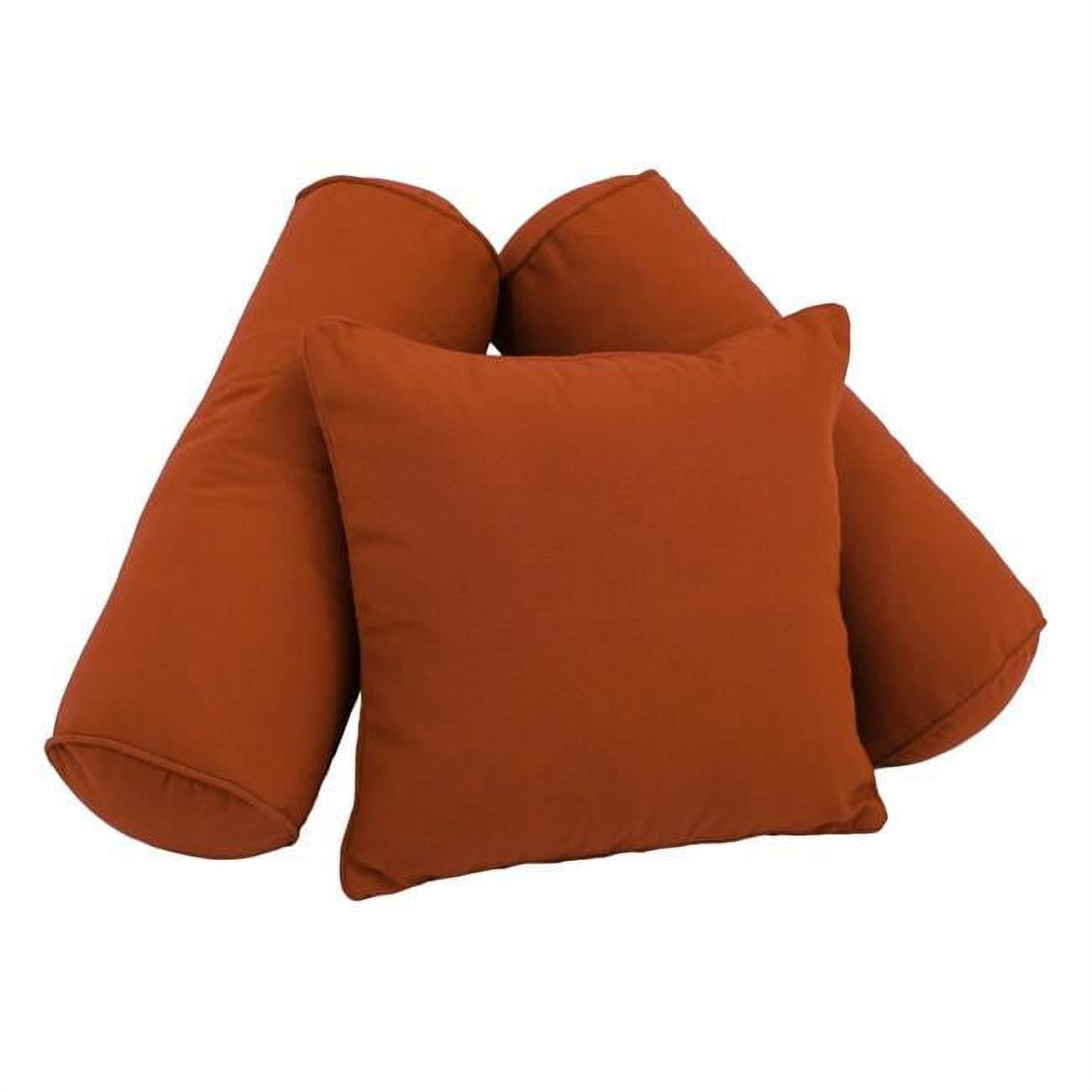 9816-CD-S3-TW-SP Double-Corded Solid Twill Throw Pillows with Inserts, Spice - Set of 3