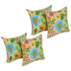 9910-S4-REO-60 17 in. Square Solid Polyester Outdoor Throw Pillows, Gregoire Chamomile - Set of 4