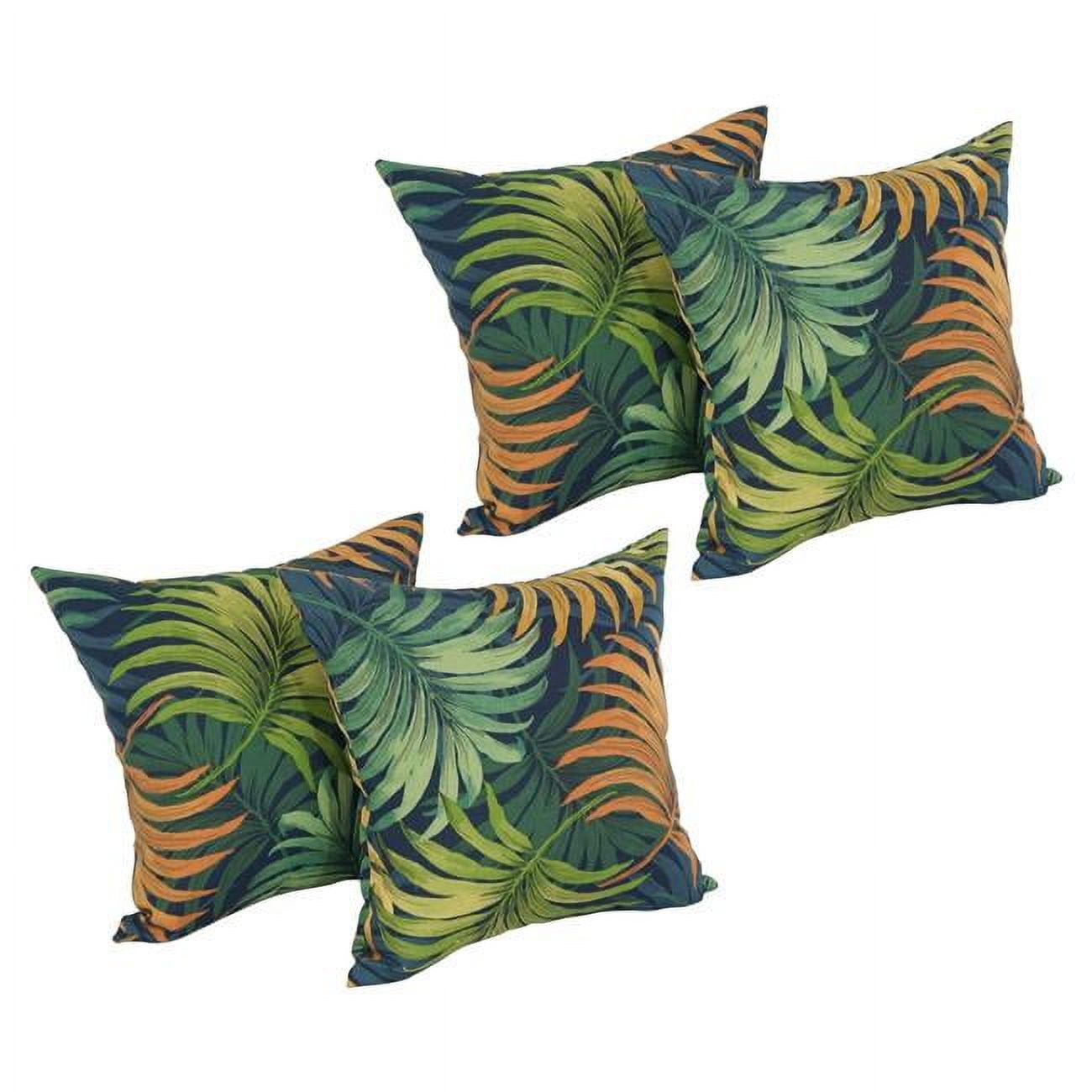 9910-S4-REO-61 17 in. Square Solid Polyester Outdoor Throw Pillows, Laperta Monsoon - Set of 4