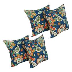 9910-S4-REO-64 17 in. Square Solid Polyester Outdoor Throw Pillows, Telfair Peacock - Set of 4
