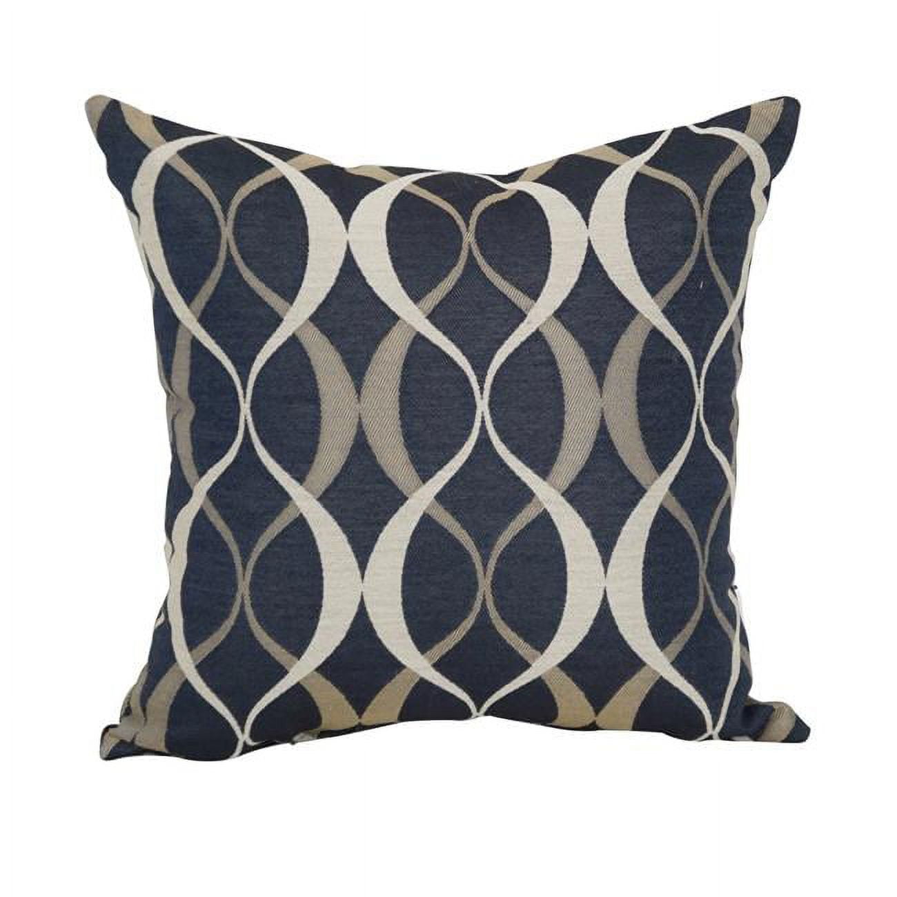 9910-S1-PO-003 17 in. Square Premium Polyester Outdoor Throw Pillow, Duo Indigo