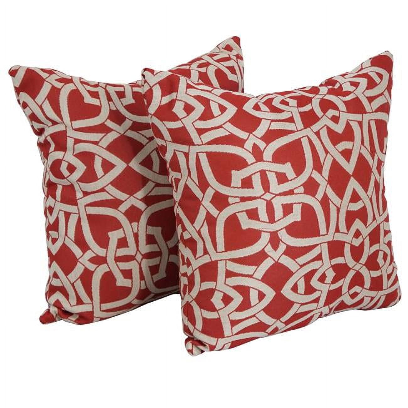 9910-S2-PO-002 17 in. Square Premium Polyester Outdoor Throw Pillows, Dolan Flame - Set of 2