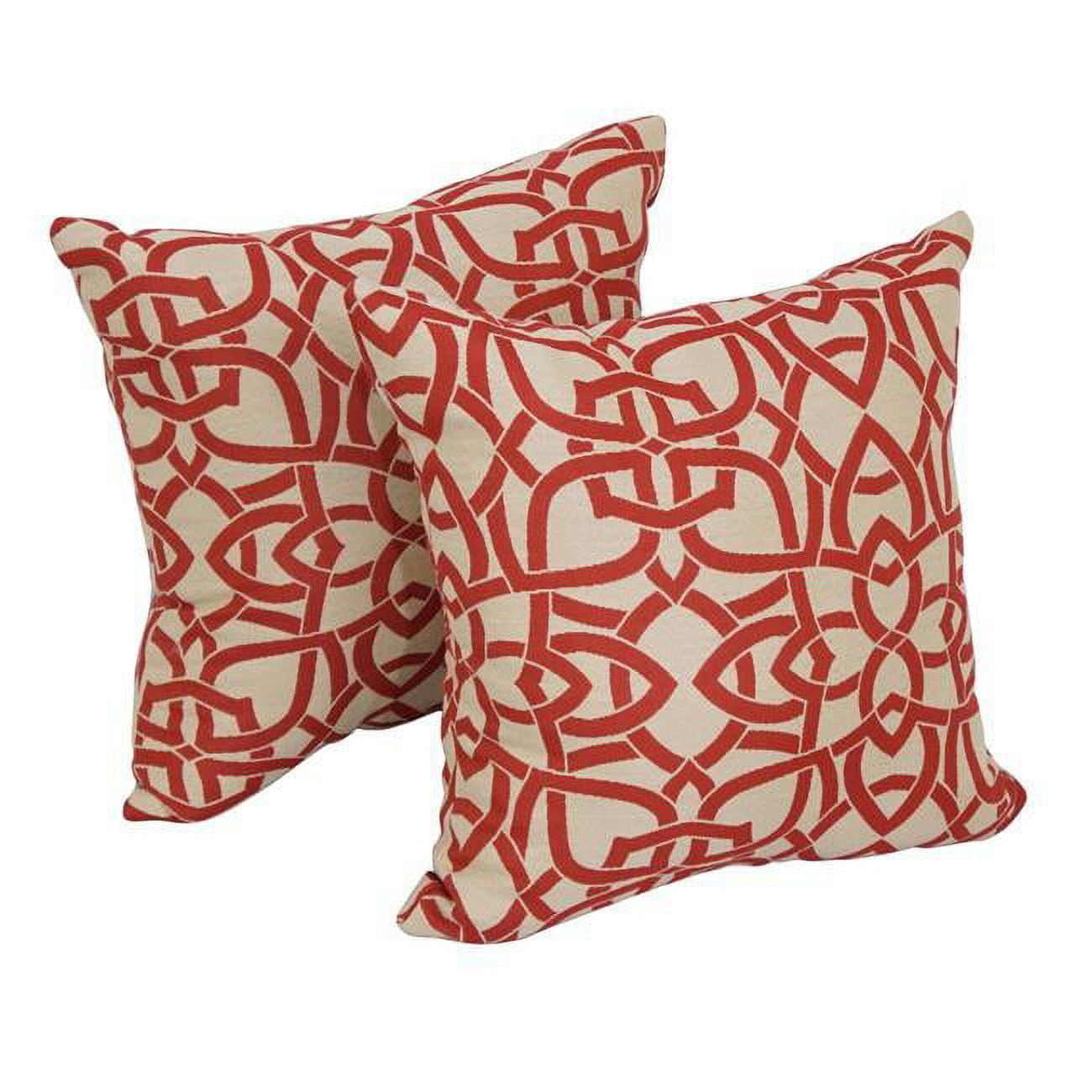9910-S4-PO-002 17 in. Square Premium Polyester Outdoor Throw Pillows, Dolan Flame - Set of 4