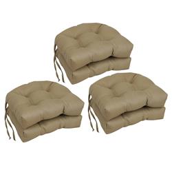 Picture of Blazing Needles 916X16US-T-6CH-PO-010 Spun Polyester U-Shaped Outdoor Dining Chair Cushions&#44; Newfound Cafe - Set of 6