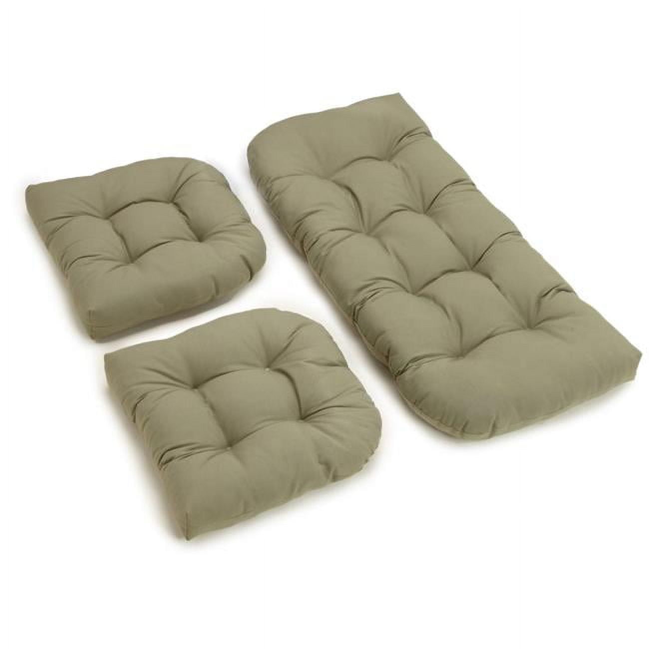 Picture of Blazing Needles 93180-S3-TW-SG U-Shaped Twill Tufted Settee Cushion Set&#44; Sage - Set of 3