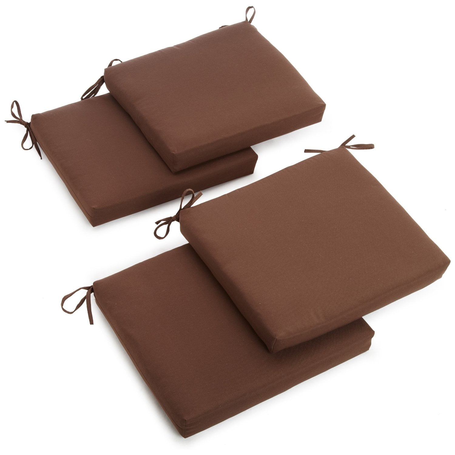 Picture of Blazing Needles 93454-4CH-TW-CH 20 x 19 in. Solid Twill Chair Cushions, Chocolate - Set of 4