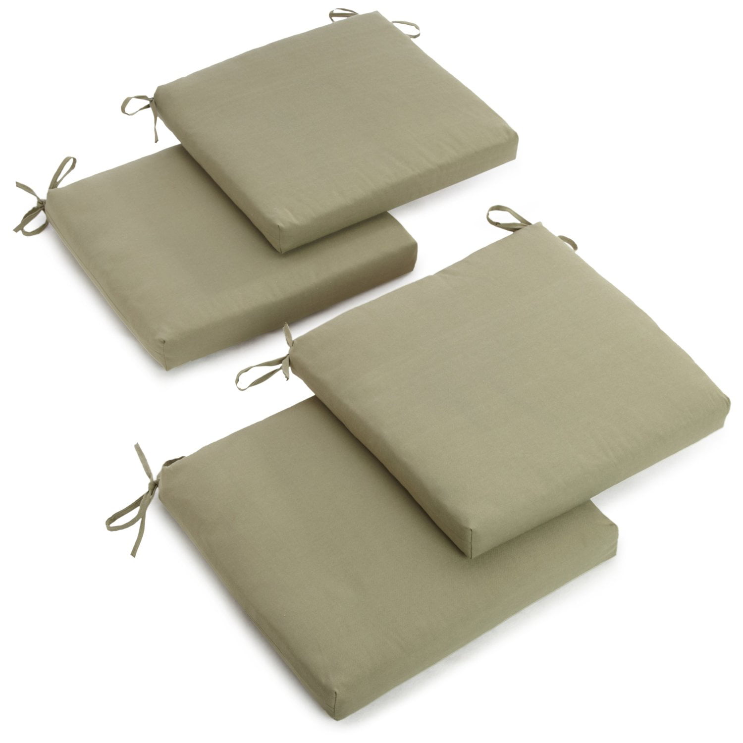 Picture of Blazing Needles 93454-4CH-TW-SG 20 x 19 in. Solid Twill Chair Cushions, Sage - Set of 4