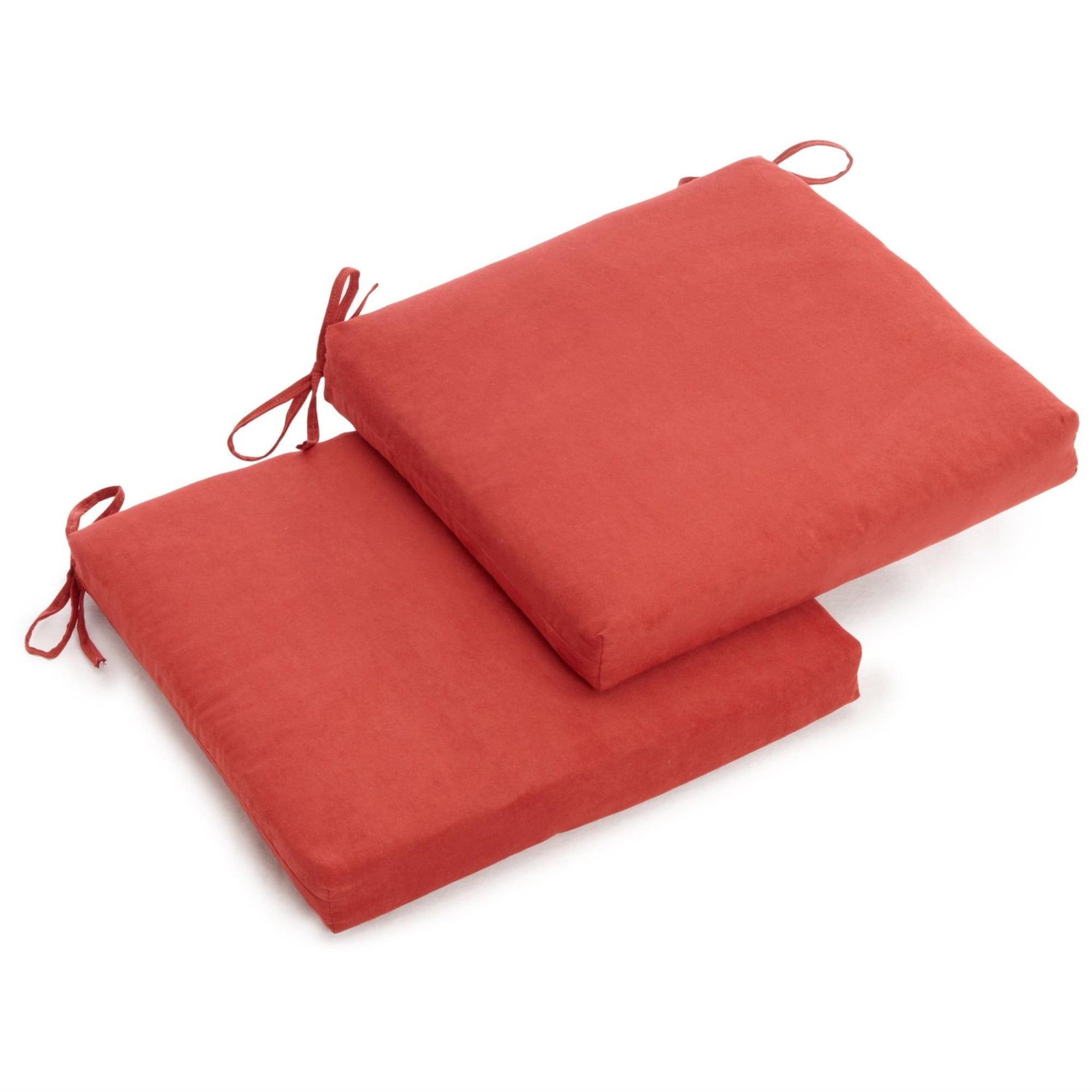 Picture of Blazing Needles 93454-2CH-MS-CR 20 x 19 in. Solid Microsuede Chair Cushions, Cardinal Red - Set of 2