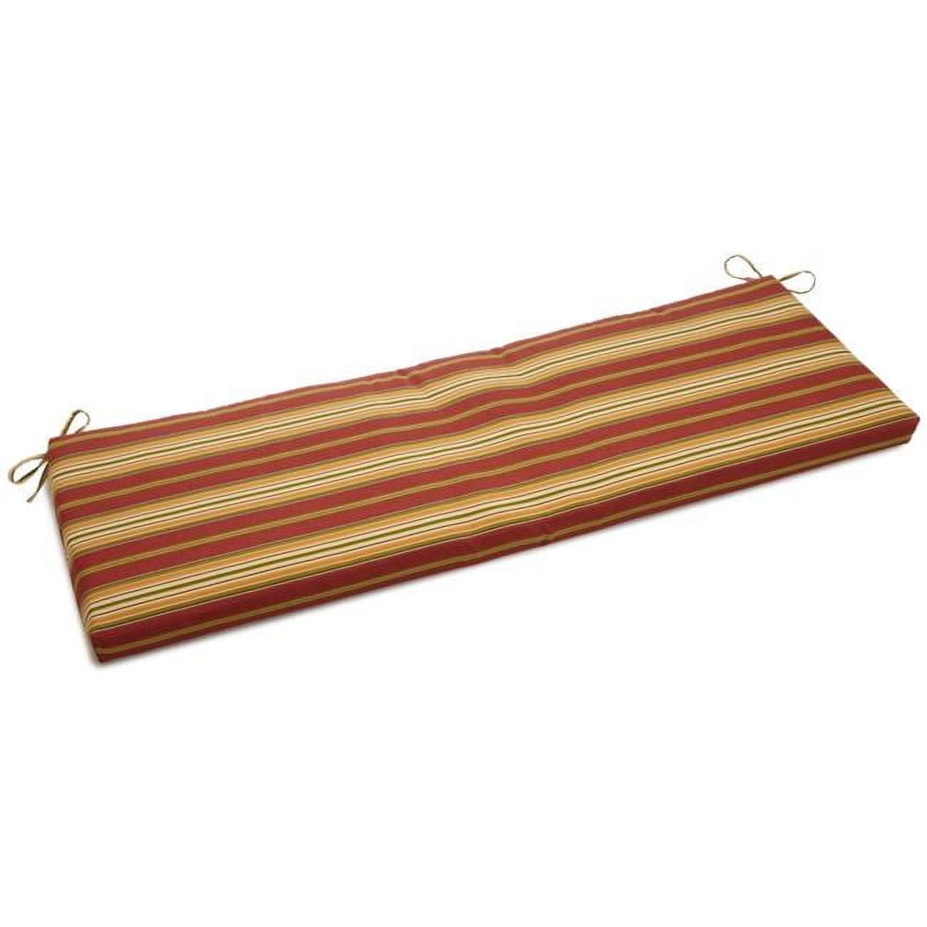 963X19-REO-17 63 x 19 in. Patterned Outdoor Spun Polyester Bench Cushion, Kingsley Stripe Ruby