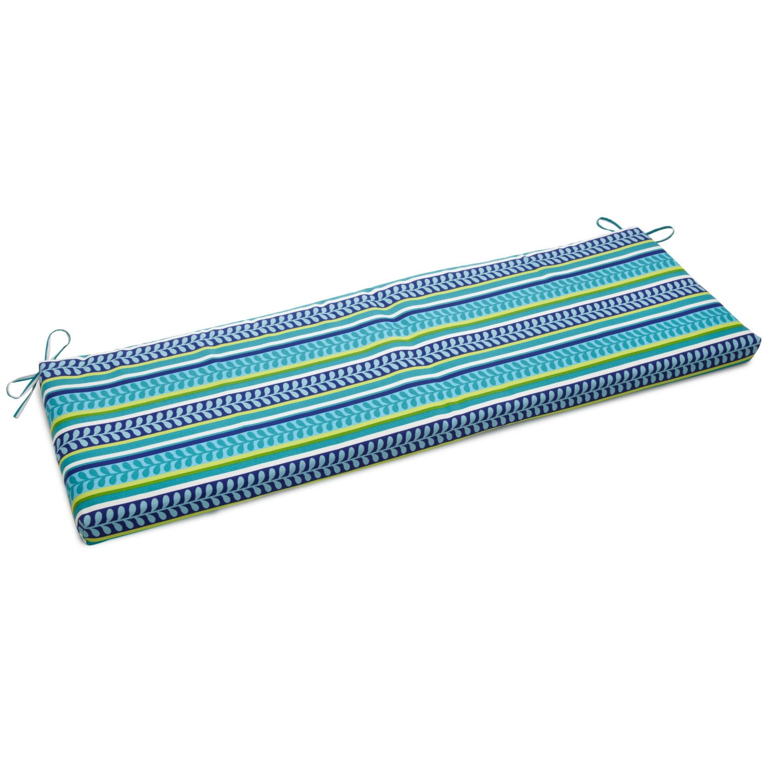 63 x 19 in. Patterned Outdoor Spun Polyester Bench Cushion, Pike Azure