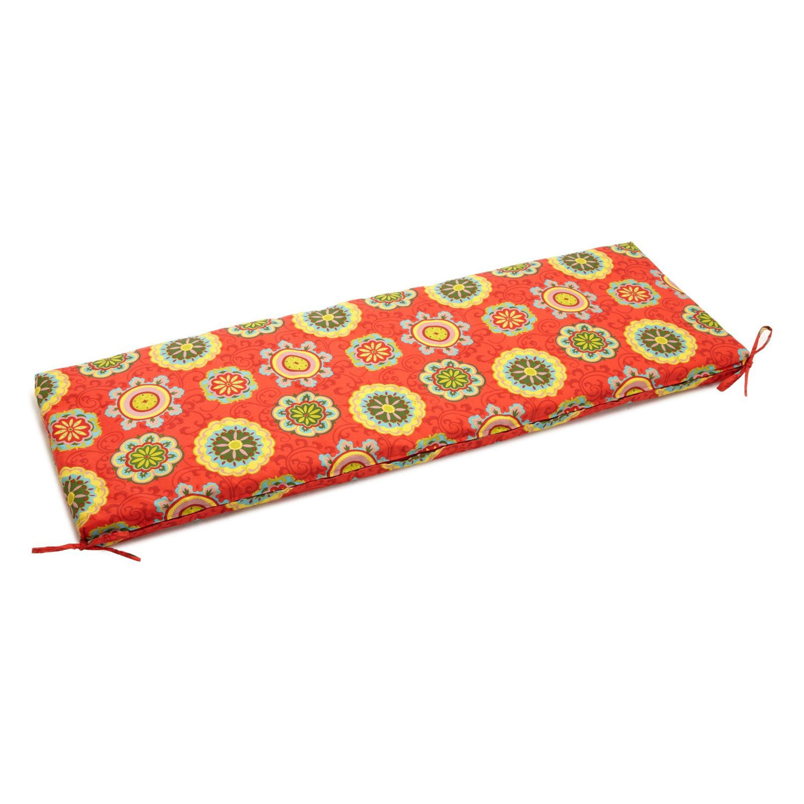 63 x 19 in. Patterned Outdoor Spun Polyester Bench Cushion, Farrington Terrace Grenadine