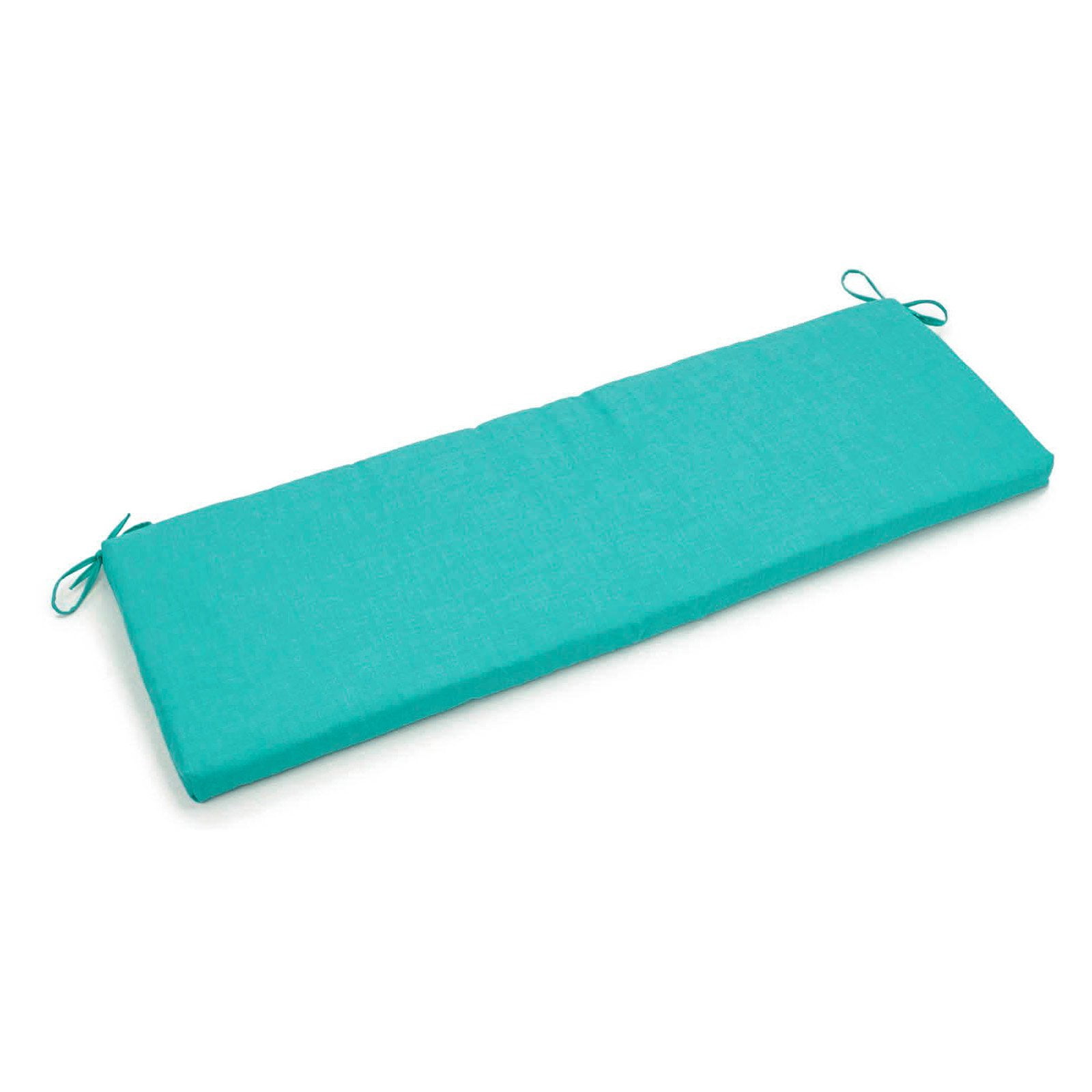 63 x 19 in. Solid Outdoor Spun Polyester Bench Cushion, Aqua Blue