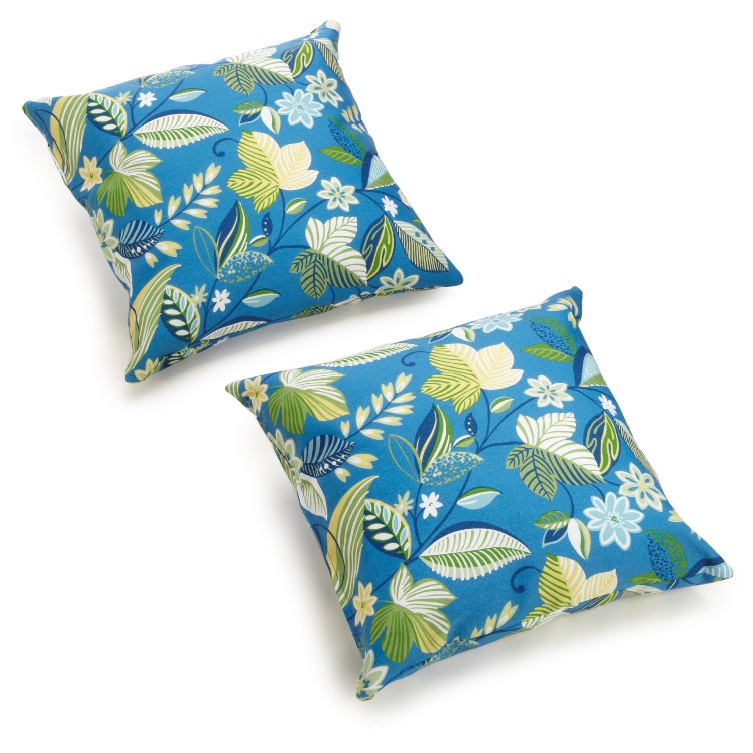 9910-S2-REO-28 17 in. Square Solid Polyester Outdoor Throw Pillows, Skyworks Caribbean - Set of 2