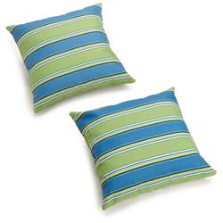 17 in. Square Solid Polyester Outdoor Throw Pillows, Haliwell Caribbean - Set of 2