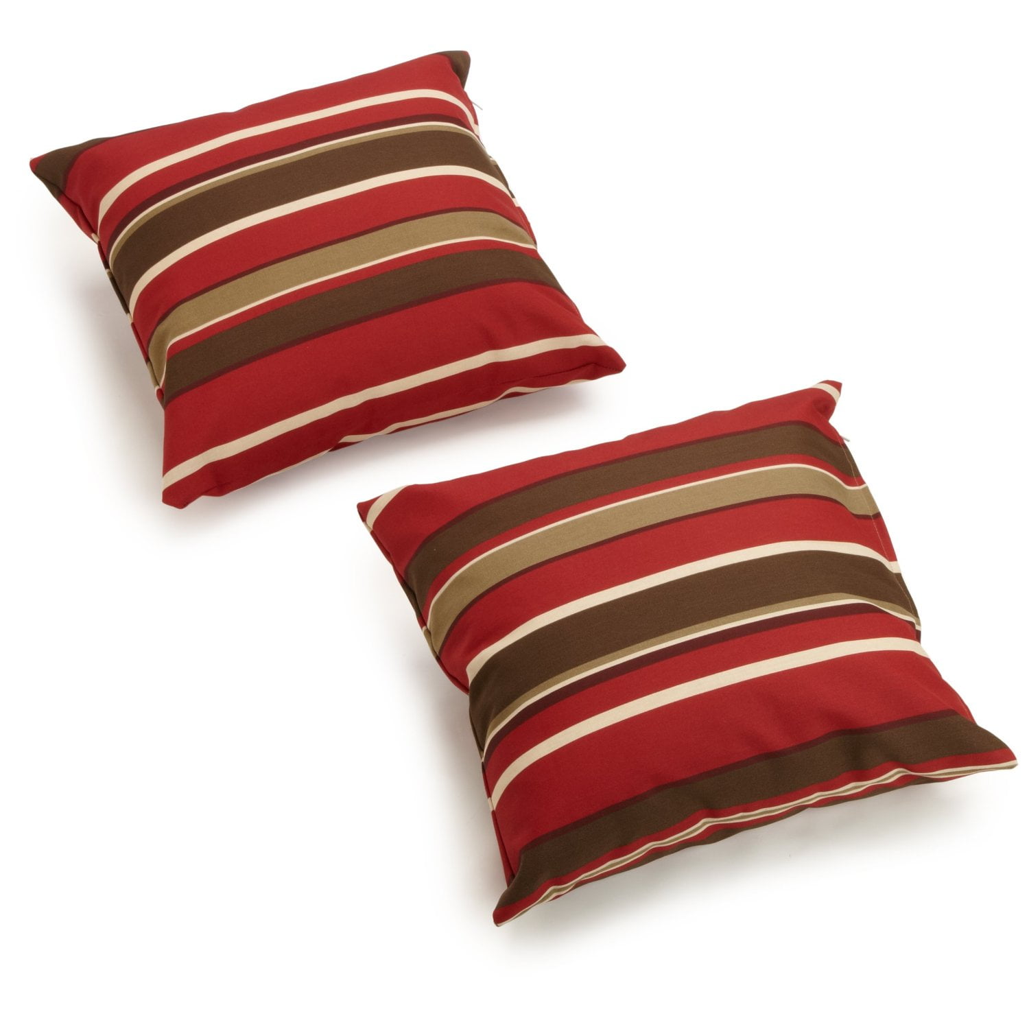 9910-S2-REO-33 17 in. Square Solid Polyester Outdoor Throw Pillows, Montserrat Sangria - Set of 2