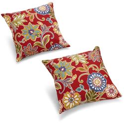 17 in. Square Solid Polyester Outdoor Throw Pillows, Alenia Pompeii - Set of 2