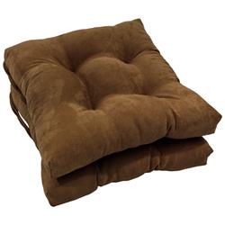 Picture of Blazing Needles 916X16SQ-T-2CH-MS-CH 16 in. Solid Microsuede Square Tufted Chair Cushions&#44; Chocolate - Set of 2