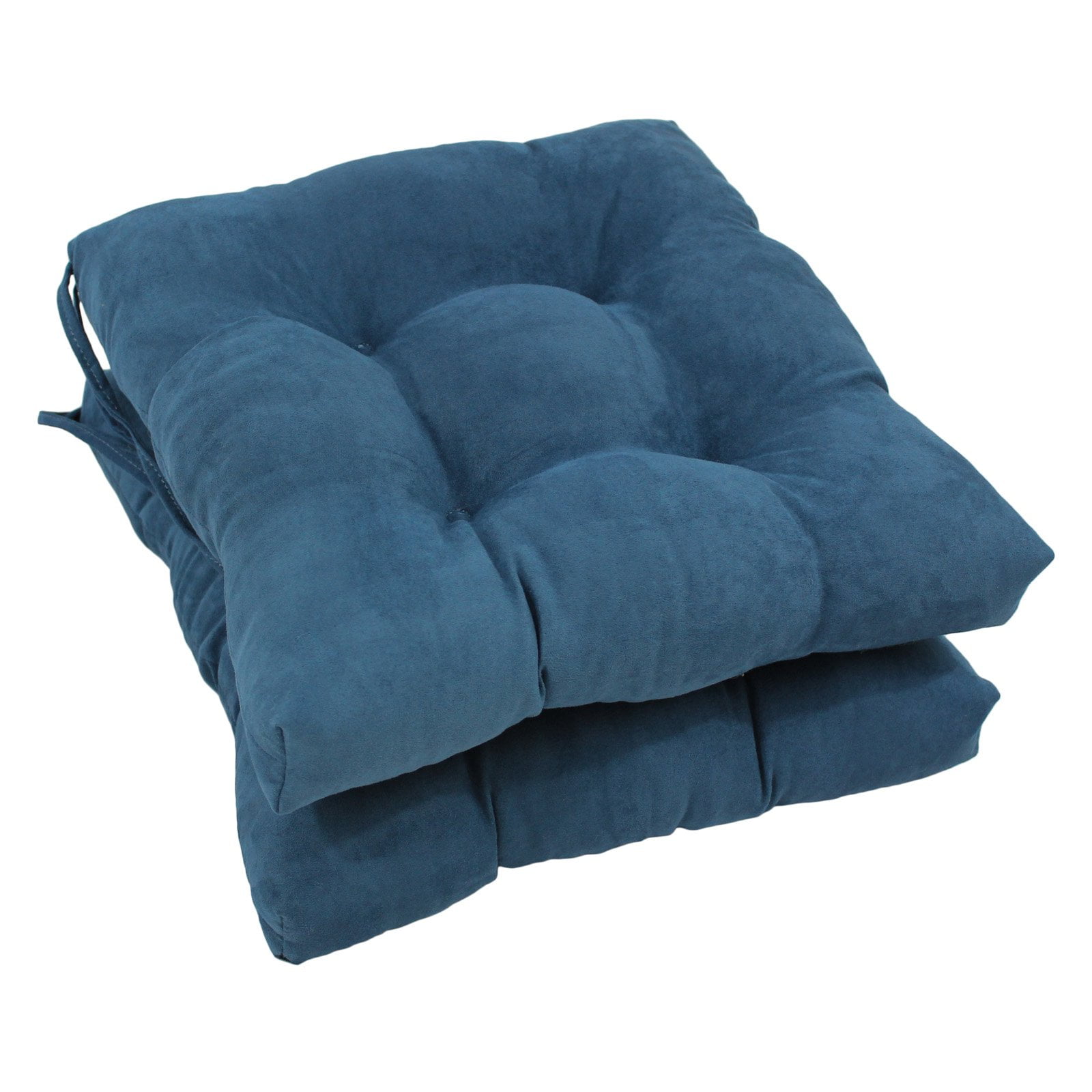 Picture of Blazing Needles 916X16SQ-T-2CH-MS-IN 16 in. Solid Microsuede Square Tufted Chair Cushions&#44; Indigo - Set of 2