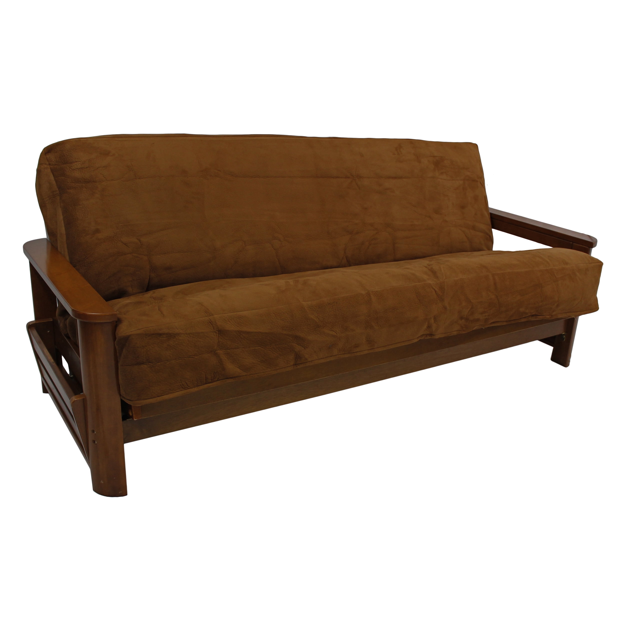 Picture of Blazing Needles 9687-FAUX-SB 8 to 9 in. Solid Foam-Backed Microsuede Full Futon Cover, Chocolate