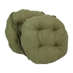 Picture of Blazing Needles 916X16RD-T-2CH-MS-SG 16 in. Solid Microsuede Round Tufted Chair Cushions, Sage Green - Set of 2