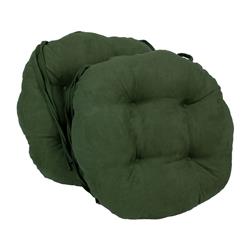 Picture of Blazing Needles 916X16RD-T-2CH-MS-HG 16 in. Solid Microsuede Round Tufted Chair Cushions, Hunter Green - Set of 2